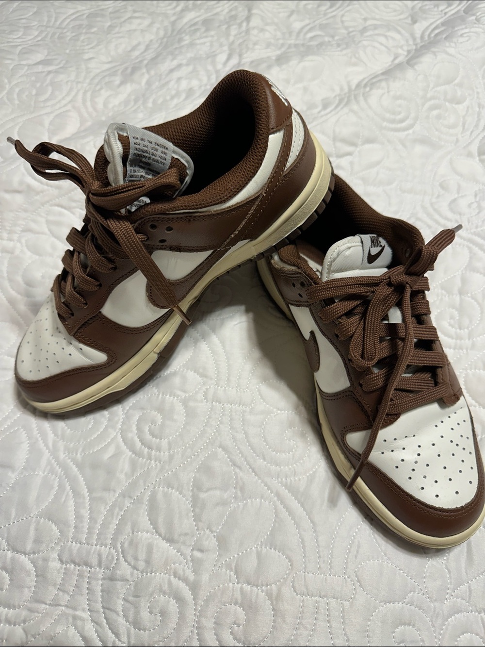 Nike Kids Two-Tone Brown & Cream Low-Top Sneakers